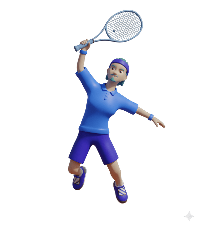 Tennis player thinking